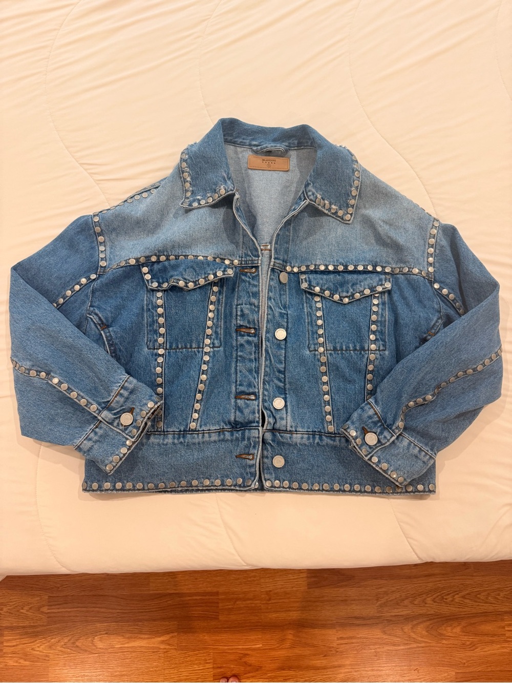 Blank NYC Blue Studded Denim Jacket